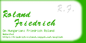 roland friedrich business card